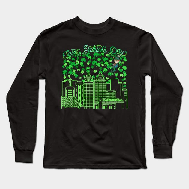 Saint Patrick's Day Vancouver Canada Long Sleeve T-Shirt by travel2xplanet